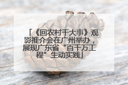 《回农村干大事》观影推介会在广州举办，展现广东省“百千万工程”生动实践