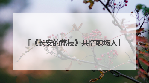 《长安的荔枝》共情职场人