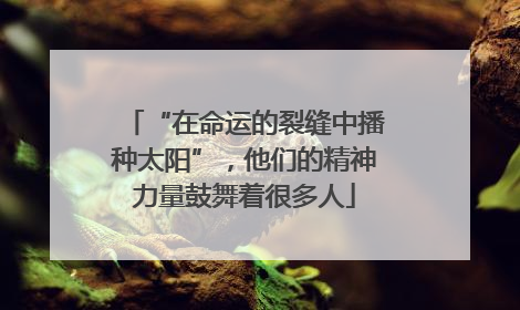 “在命运的裂缝中播种太阳”，他们的精神力量鼓舞着很多人