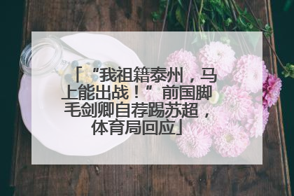 “我祖籍泰州，马上能出战！”前国脚毛剑卿自荐踢苏超，体育局回应