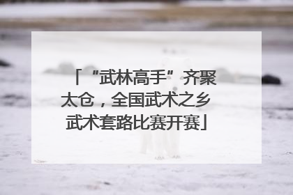 “武林高手”齐聚太仓，全国武术之乡武术套路比赛开赛