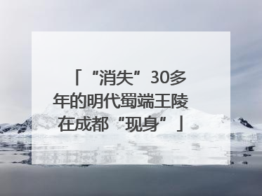 “消失”30多年的明代蜀端王陵在成都“现身”