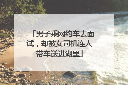 男子乘网约车去面试，却被女司机连人带车送进湖里