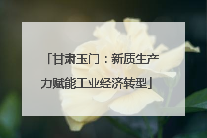 甘肃玉门：新质生产力赋能工业经济转型