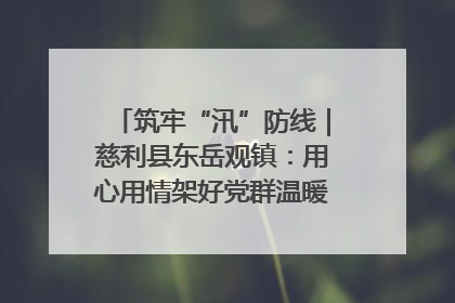 筑牢“汛”防线｜慈利县东岳观镇：用心用情架好党群温暖悠长的“连心桥”