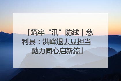 筑牢“汛”防线｜慈利县：洪峰退去显担当 勠力同心启新篇