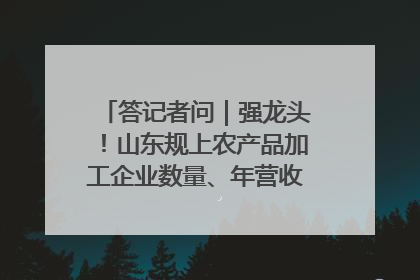 答记者问｜强龙头！山东规上农产品加工企业数量、年营收均居全国首位