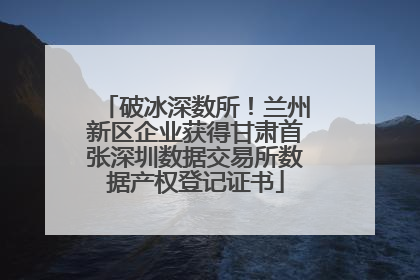 破冰深数所！兰州新区企业获得甘肃首张深圳数据交易所数据产权登记证书