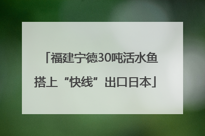 福建宁德30吨活水鱼搭上“快线”出口日本