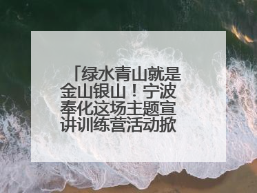 绿水青山就是金山银山！宁波奉化这场主题宣讲训练营活动掀起青春热潮