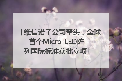 维信诺子公司牵头，全球首个Micro-LED阵列国际标准获批立项