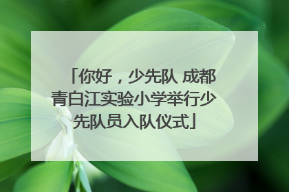 你好，少先队 成都青白江实验小学举行少先队员入队仪式