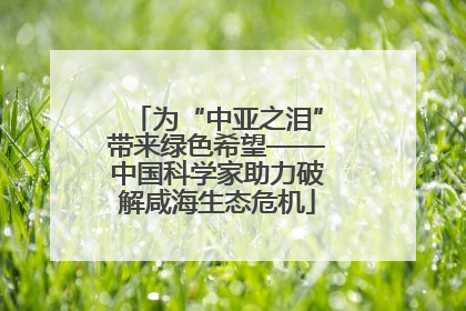 为“中亚之泪”带来绿色希望——中国科学家助力破解咸海生态危机