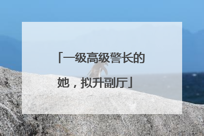 一级高级警长的她，拟升副厅