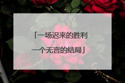 一场迟来的胜利 一个无言的结局