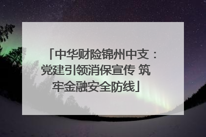 中华财险锦州中支：党建引领消保宣传 筑牢金融安全防线
