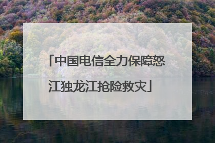 中国电信全力保障怒江独龙江抢险救灾