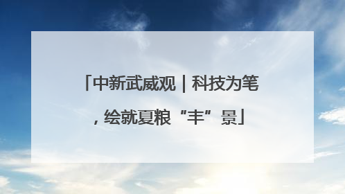中新武威观｜科技为笔，绘就夏粮“丰”景