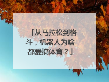 从马拉松到格斗，机器人为啥都爱搞体育？