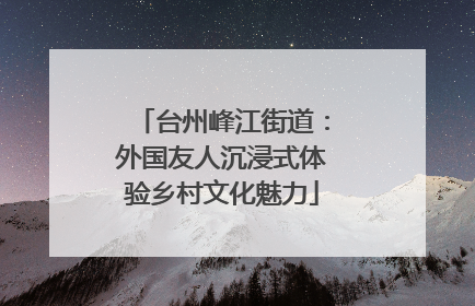 台州峰江街道：外国友人沉浸式体验乡村文化魅力
