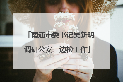 南通市委书记吴新明调研公安、边检工作