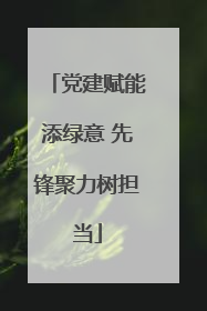 党建赋能添绿意 先锋聚力树担当