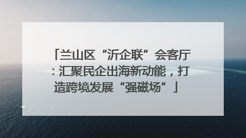 兰山区“沂企联”会客厅：汇聚民企出海新动能，打造跨境发展“强磁场”