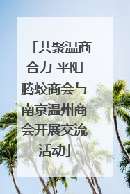 共聚温商合力 平阳腾蛟商会与南京温州商会开展交流活动