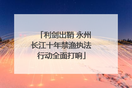 利剑出鞘 永州长江十年禁渔执法行动全面打响