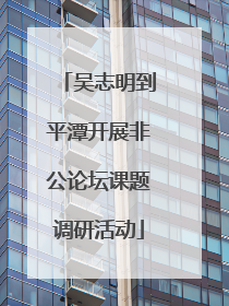 吴志明到平潭开展非公论坛课题调研活动