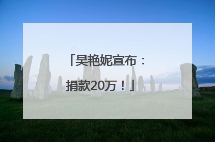 吴艳妮宣布：捐款20万！