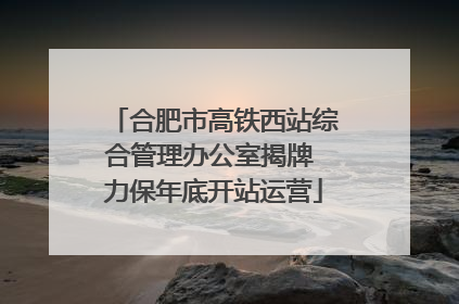 合肥市高铁西站综合管理办公室揭牌 力保年底开站运营