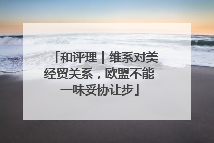 和评理｜维系对美经贸关系，欧盟不能一味妥协让步