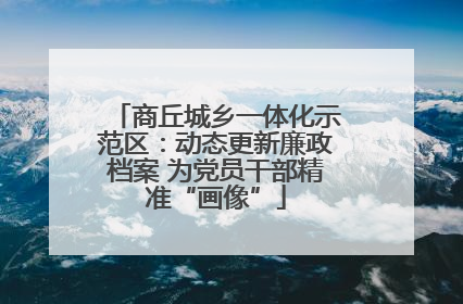商丘城乡一体化示范区：动态更新廉政档案 为党员干部精准“画像”