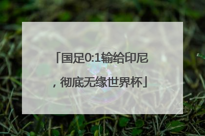 国足0:1输给印尼，彻底无缘世界杯