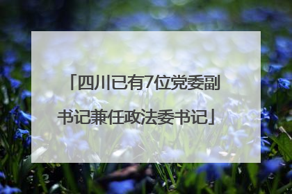 四川已有7位党委副书记兼任政法委书记