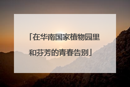 在华南国家植物园里和芬芳的青春告别