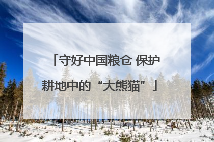 守好中国粮仓 保护耕地中的“大熊猫”