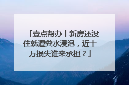 壹点帮办丨新房还没住就遭粪水浸泡，近十万损失谁来承担？