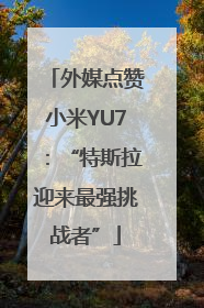外媒点赞小米YU7：“特斯拉迎来最强挑战者”