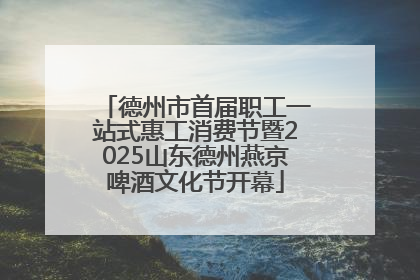 德州市首届职工一站式惠工消费节暨2025山东德州燕京啤酒文化节开幕