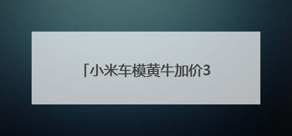 小米车模黄牛加价300元！实车本周到店？大湾区车展将亮相
