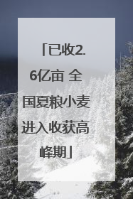 已收2.6亿亩 全国夏粮小麦进入收获高峰期