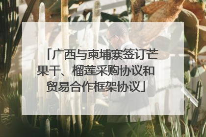 广西与柬埔寨签订芒果干、榴莲采购协议和贸易合作框架协议