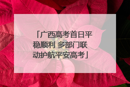 广西高考首日平稳顺利 多部门联动护航平安高考