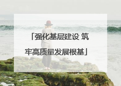 强化基层建设 筑牢高质量发展根基