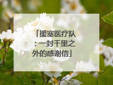 援塞医疗队：一封千里之外的感谢信
