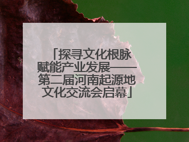探寻文化根脉 赋能产业发展——第二届河南起源地文化交流会启幕