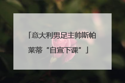 意大利男足主帅斯帕莱蒂“自宣下课”
