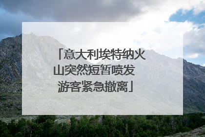 意大利埃特纳火山突然短暂喷发 游客紧急撤离